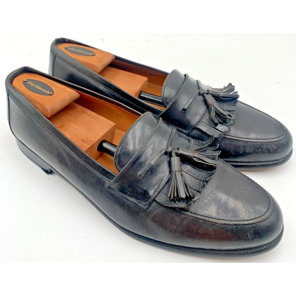 Mezlan Santander Mens Size 11.5 M Black Slip On Tasseled/Kiltie Loafers Spain